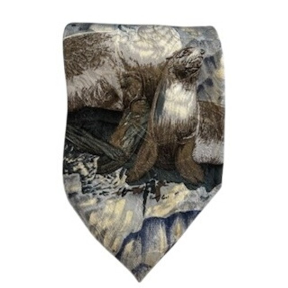Wembley Endangered Species Seal Novelty Necktie Nature Animal‎ Print